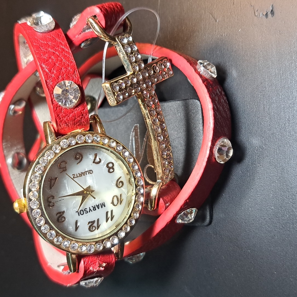 Marysol Red Wrap Watch